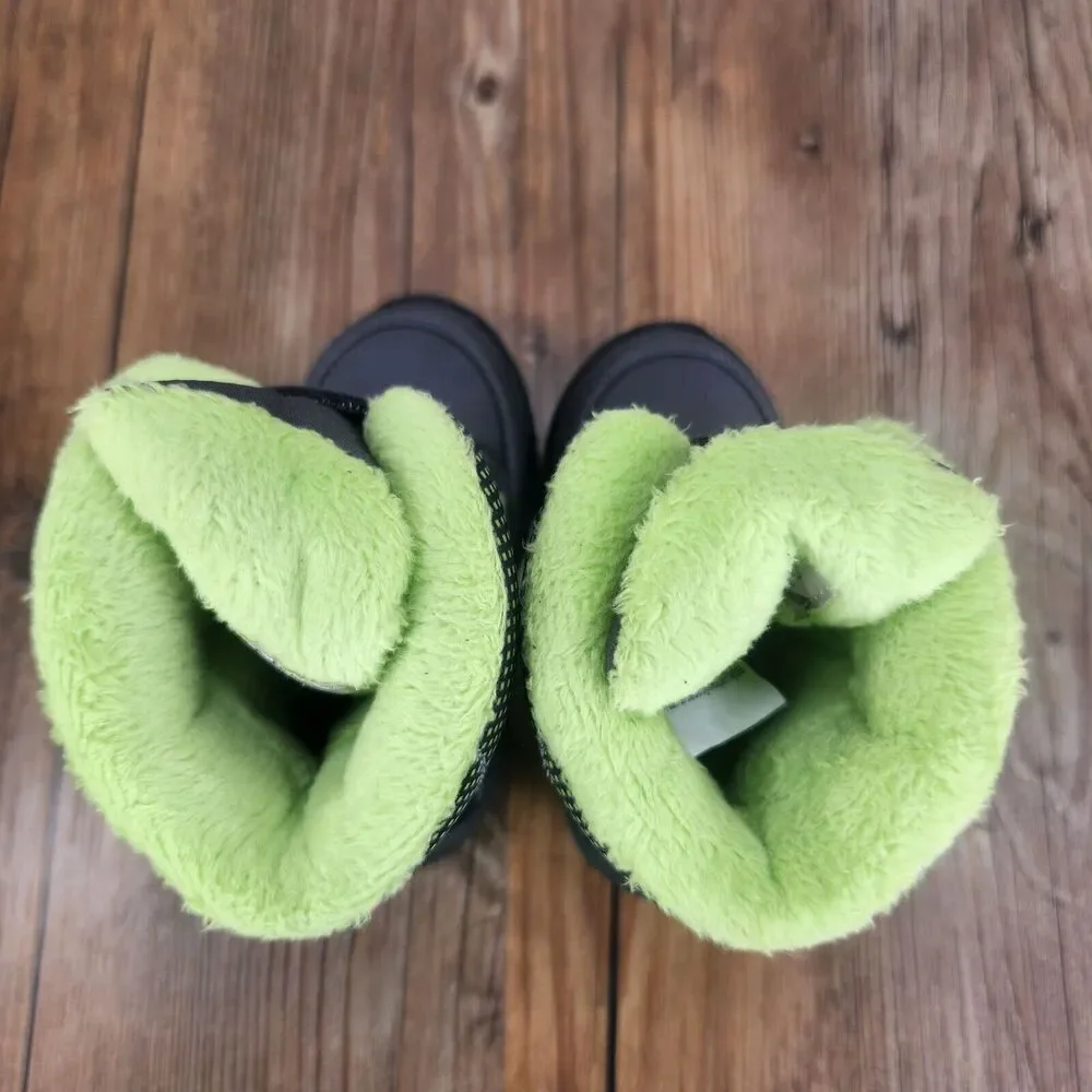 Kamik Stance Toddler 5 Gray Green Vegan Winter Waterproof Insulated Snow Boots